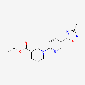 molecular formula C16H20N4O3 B6027868 ethyl 1-[5-(3-methyl-1,2,4-oxadiazol-5-yl)-2-pyridinyl]-3-piperidinecarboxylate 