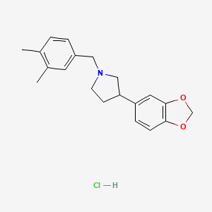 3-(1,3-Benzodioxol-5-yl)-1-[(3,4-dimethylphenyl)methyl]pyrrolidine;hydrochloride