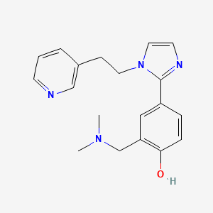 molecular formula C19H22N4O B6027895 2-[(dimethylamino)methyl]-4-[1-(2-pyridin-3-ylethyl)-1H-imidazol-2-yl]phenol 