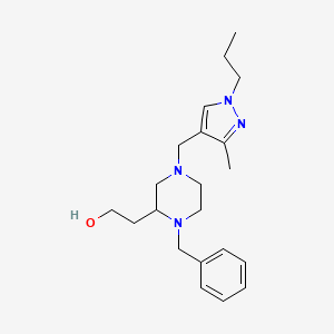 2-{1-benzyl-4-[(3-methyl-1-propyl-1H-pyrazol-4-yl)methyl]-2-piperazinyl}ethanol