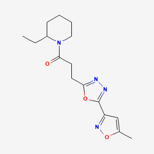 1-(2-Ethylpiperidin-1-yl)-3-[5-(5-methyl-1,2-oxazol-3-yl)-1,3,4-oxadiazol-2-yl]propan-1-one