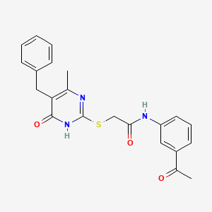 molecular formula C22H21N3O3S B6027943 N-(3-acetylphenyl)-2-[(5-benzyl-4-methyl-6-oxo-1H-pyrimidin-2-yl)sulfanyl]acetamide 