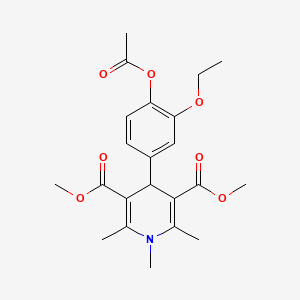 molecular formula C22H27NO7 B6027962 dimethyl 4-[4-(acetyloxy)-3-ethoxyphenyl]-1,2,6-trimethyl-1,4-dihydro-3,5-pyridinedicarboxylate 