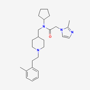 molecular formula C26H38N4O B6028017 N-cyclopentyl-2-(2-methyl-1H-imidazol-1-yl)-N-({1-[2-(2-methylphenyl)ethyl]-4-piperidinyl}methyl)acetamide 