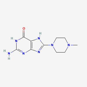 molecular formula C10H15N7O B6028018 2-amino-8-(4-methylpiperazin-1-yl)-7H-purin-6-ol 