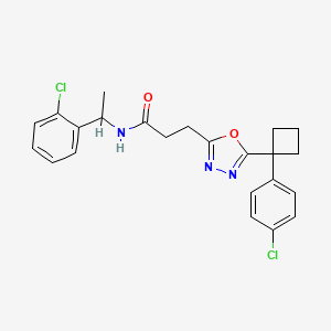 3-{5-[1-(4-chlorophenyl)cyclobutyl]-1,3,4-oxadiazol-2-yl}-N-[1-(2-chlorophenyl)ethyl]propanamide