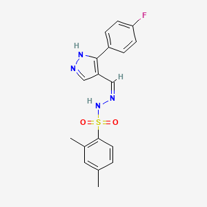 N'-{[3-(4-fluorophenyl)-1H-pyrazol-4-yl]methylene}-2,4-dimethylbenzenesulfonohydrazide