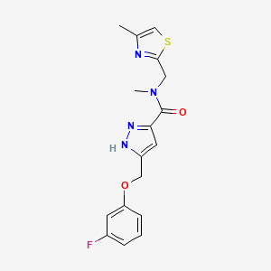 5-[(3-fluorophenoxy)methyl]-N-methyl-N-[(4-methyl-1,3-thiazol-2-yl)methyl]-1H-pyrazole-3-carboxamide