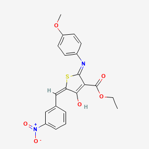 ethyl 2-[(4-methoxyphenyl)amino]-5-(3-nitrobenzylidene)-4-oxo-4,5-dihydro-3-thiophenecarboxylate