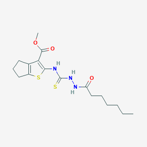 methyl 2-{[(2-heptanoylhydrazino)carbonothioyl]amino}-5,6-dihydro-4H-cyclopenta[b]thiophene-3-carboxylate