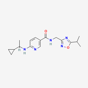 6-[(1-cyclopropylethyl)amino]-N-[(5-isopropyl-1,2,4-oxadiazol-3-yl)methyl]nicotinamide