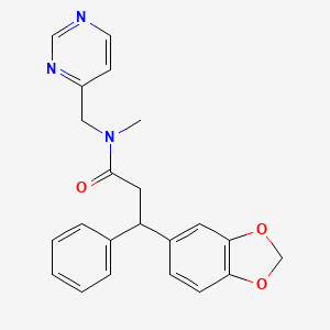 3-(1,3-benzodioxol-5-yl)-N-methyl-3-phenyl-N-(4-pyrimidinylmethyl)propanamide