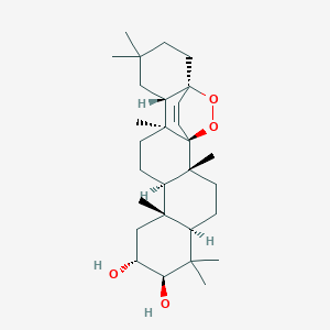 molecular formula C29H46O4 B602815 14,17-Epidioxy-28-nor-15-taraxerene-2,3-diol CAS No. 66107-60-6