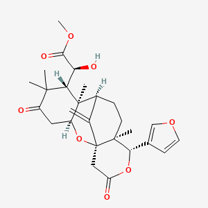 molecular formula C27H34O8 B602816 Methyl (2S)-2-[(1S,3S,7R,8R,9R,12S,13S)-13-(furan-3-yl)-6,6,8,12-tetramethyl-17-methylidene-5,15-dioxo-2,14-dioxatetracyclo[7.7.1.01,12.03,8]heptadecan-7-yl]-2-hydroxyacetate CAS No. 22255-07-8