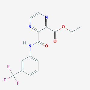 molecular formula C15H12F3N3O3 B6028197 ethyl 3-({[3-(trifluoromethyl)phenyl]amino}carbonyl)pyrazine-2-carboxylate 