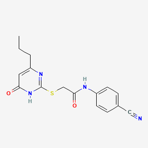 N-(4-cyanophenyl)-2-[(4-hydroxy-6-propyl-2-pyrimidinyl)thio]acetamide