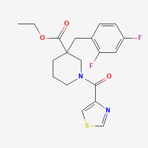 ethyl 3-(2,4-difluorobenzyl)-1-(1,3-thiazol-4-ylcarbonyl)-3-piperidinecarboxylate