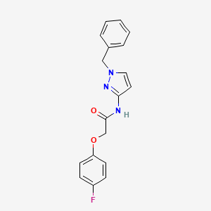 molecular formula C18H16FN3O2 B6028261 N-(1-benzyl-1H-pyrazol-3-yl)-2-(4-fluorophenoxy)acetamide 