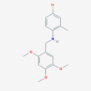 molecular formula C17H20BrNO3 B6028269 (4-bromo-2-methylphenyl)(2,4,5-trimethoxybenzyl)amine 