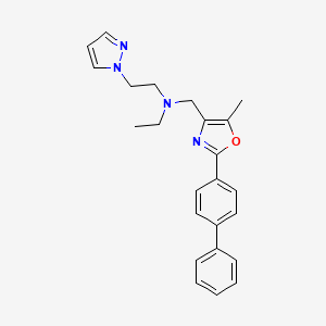 N-{[2-(4-biphenylyl)-5-methyl-1,3-oxazol-4-yl]methyl}-N-ethyl-2-(1H-pyrazol-1-yl)ethanamine