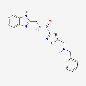 molecular formula C21H21N5O2 B6028311 N-(1H-benzimidazol-2-ylmethyl)-5-{[benzyl(methyl)amino]methyl}-3-isoxazolecarboxamide 