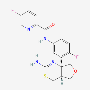 N-(3-((4aS,7aS)-2-amino-4a,5,7,7a-tetrahydro-4H-furo[3,4-d][1,3]thiazin-7a-yl)-4-fluorophenyl)-5-fluoropicolinamide