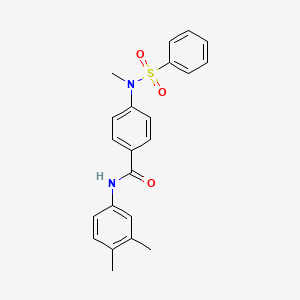 molecular formula C22H22N2O3S B6028323 N-(3,4-dimethylphenyl)-4-[methyl(phenylsulfonyl)amino]benzamide 