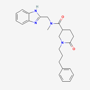 N-(1H-benzimidazol-2-ylmethyl)-N-methyl-6-oxo-1-(3-phenylpropyl)-3-piperidinecarboxamide