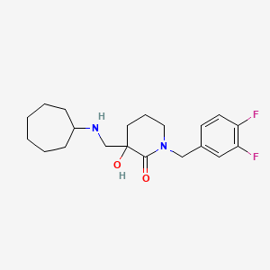 3-[(cycloheptylamino)methyl]-1-(3,4-difluorobenzyl)-3-hydroxy-2-piperidinone