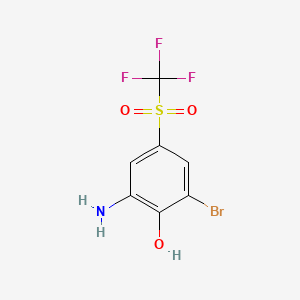 molecular formula C7H5BrF3NO3S B602837 2-Amino-6-bromo-4-((trifluoromethyl)sulfonyl)phenol CAS No. 1440535-13-6
