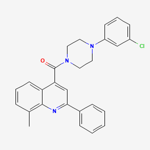 4-{[4-(3-chlorophenyl)-1-piperazinyl]carbonyl}-8-methyl-2-phenylquinoline