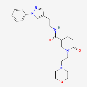 1-[2-(4-morpholinyl)ethyl]-6-oxo-N-[2-(1-phenyl-1H-pyrazol-4-yl)ethyl]-3-piperidinecarboxamide