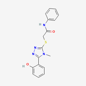 molecular formula C17H16N4O2S B6028408 2-{[5-(2-hydroxyphenyl)-4-methyl-4H-1,2,4-triazol-3-yl]thio}-N-phenylacetamide 