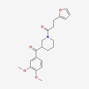 molecular formula C21H25NO5 B6028414 (3,4-dimethoxyphenyl){1-[3-(2-furyl)propanoyl]-3-piperidinyl}methanone 