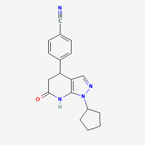 4-(1-cyclopentyl-6-oxo-4,5,6,7-tetrahydro-1H-pyrazolo[3,4-b]pyridin-4-yl)benzonitrile