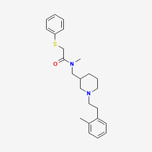 molecular formula C24H32N2OS B6028427 N-methyl-N-({1-[2-(2-methylphenyl)ethyl]-3-piperidinyl}methyl)-2-(phenylthio)acetamide 