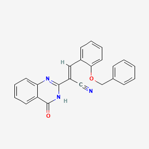 molecular formula C24H17N3O2 B6028452 3-[2-(benzyloxy)phenyl]-2-(4-oxo-3,4-dihydro-2-quinazolinyl)acrylonitrile 