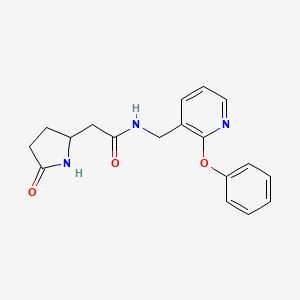 molecular formula C18H19N3O3 B6028453 2-(5-oxo-2-pyrrolidinyl)-N-[(2-phenoxy-3-pyridinyl)methyl]acetamide 