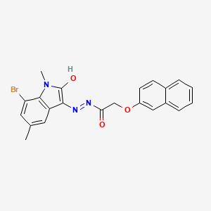 N'-(7-bromo-1,5-dimethyl-2-oxo-1,2-dihydro-3H-indol-3-ylidene)-2-(2-naphthyloxy)acetohydrazide