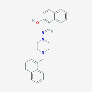 molecular formula C26H25N3O B6028492 1-({[4-(1-naphthylmethyl)-1-piperazinyl]imino}methyl)-2-naphthol 