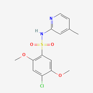 molecular formula C14H15ClN2O4S B602850 4-chloro-2,5-dimethoxy-N-(4-methyl-2-pyridinyl)benzenesulfonamide CAS No. 1087646-83-0