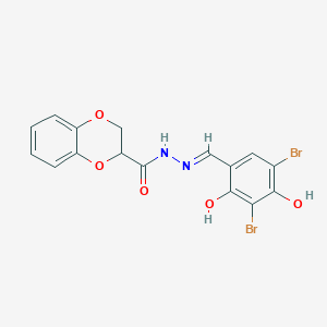 N'-(3,5-dibromo-2,4-dihydroxybenzylidene)-2,3-dihydro-1,4-benzodioxine-2-carbohydrazide