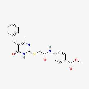 methyl 4-({[(5-benzyl-4-methyl-6-oxo-1,6-dihydro-2-pyrimidinyl)thio]acetyl}amino)benzoate