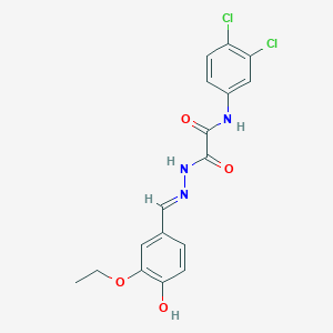 molecular formula C17H15Cl2N3O4 B6028525 N-(3,4-dichlorophenyl)-2-[2-(3-ethoxy-4-hydroxybenzylidene)hydrazino]-2-oxoacetamide 