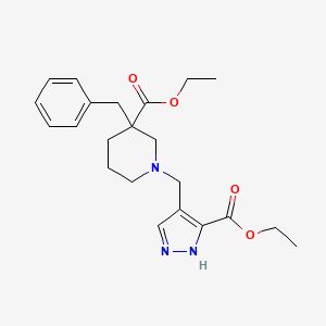 ethyl 3-benzyl-1-{[3-(ethoxycarbonyl)-1H-pyrazol-4-yl]methyl}-3-piperidinecarboxylate