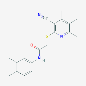 2-[(3-cyano-4,5,6-trimethylpyridin-2-yl)thio]-N-(3,4-dimethylphenyl)acetamide