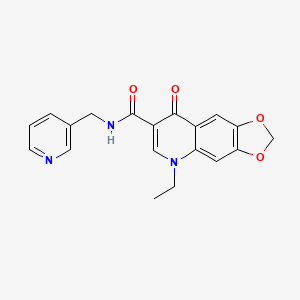 molecular formula C19H17N3O4 B6028539 5-ethyl-8-oxo-N-(3-pyridinylmethyl)-5,8-dihydro[1,3]dioxolo[4,5-g]quinoline-7-carboxamide 