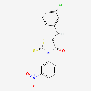 molecular formula C16H9ClN2O3S2 B6028591 5-(3-chlorobenzylidene)-3-(3-nitrophenyl)-2-thioxo-1,3-thiazolidin-4-one 