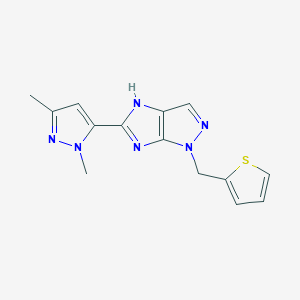 molecular formula C14H14N6S B6028621 5-(1,3-dimethyl-1H-pyrazol-5-yl)-1-(2-thienylmethyl)-1,4-dihydroimidazo[4,5-c]pyrazole trifluoroacetate 