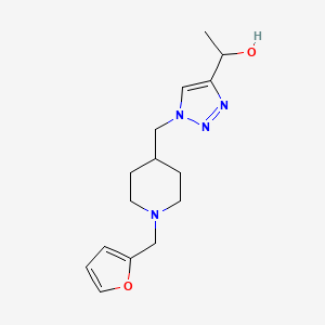 molecular formula C15H22N4O2 B6028639 1-(1-{[1-(2-furylmethyl)-4-piperidinyl]methyl}-1H-1,2,3-triazol-4-yl)ethanol 